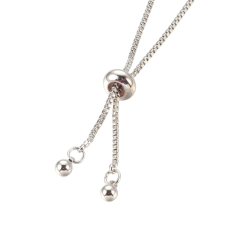Браслет с фианитами, цвет платина