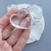 Подвеска Сердце стеклянное Прозрачное, 42х43 мм, уценка, СС.02