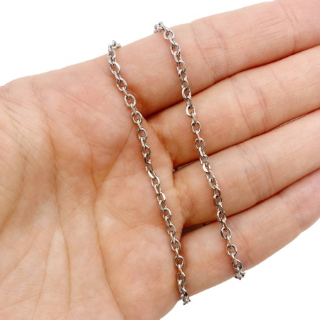 Цепь гранённая сталь серебристая, 3.6х2.9 мм, 1 м