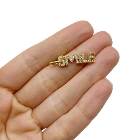 Подвеска Smile, золотистая, 30x7 мм, 12.110