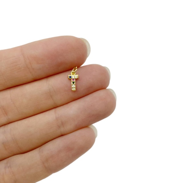 Подвеска Буква "T" мини, золотистая, 9х5 мм, 12.33