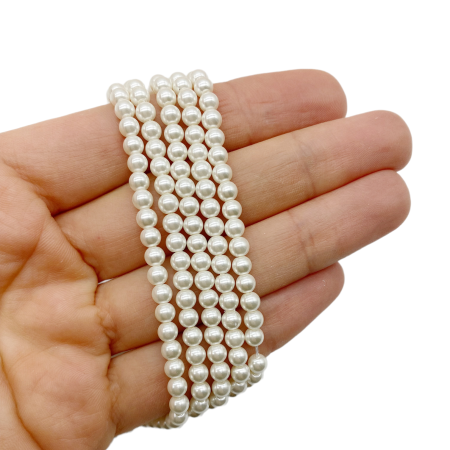 Жемчуг Shell Pearl, шар, 4 мм, нить 40 см