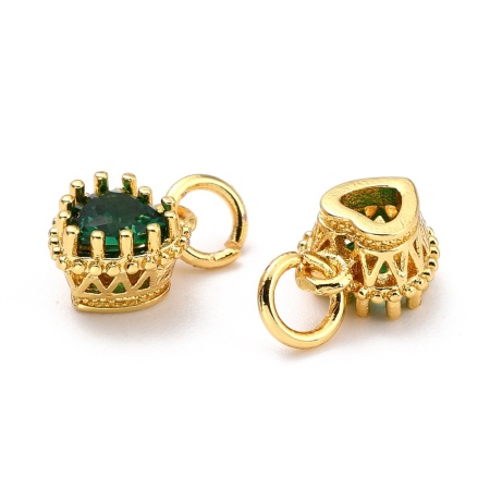 Подвеска Сердце мини, зеленая, 9.3x7.4 мм, М.0
