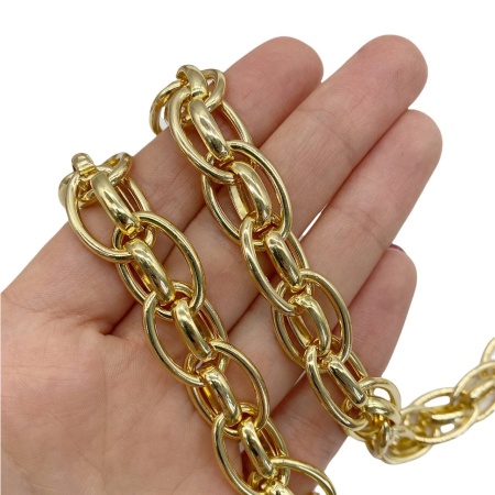Цепь двойная, золотистая, 40 см
