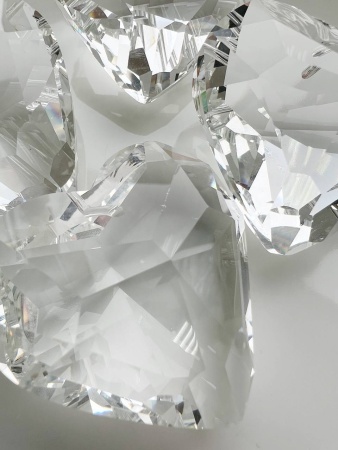 Подвеска Сердце стеклянное Граненое, 44x45.5 мм, УЦЕНКА, СС.12