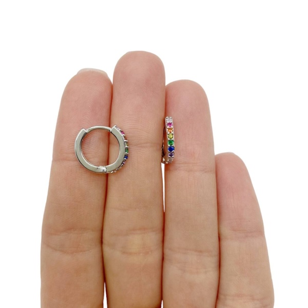 Серьги Конго Дорожка мини 14х2.5 мм, серебристые, 13.56