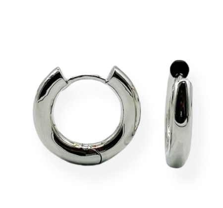 Серьги Бублики Конго Кольца, серебристые, 21 мм, 13.62
