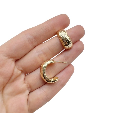 Серьги полукольца, золотистые, 23х9 мм, 16.55