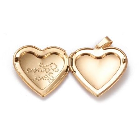 Подвеска Медальон Сердце I love you, сталь, золотистый 29 мм, 0.ПС