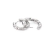 Серьги Конго Мятый металл, серебристые, 18х3 мм