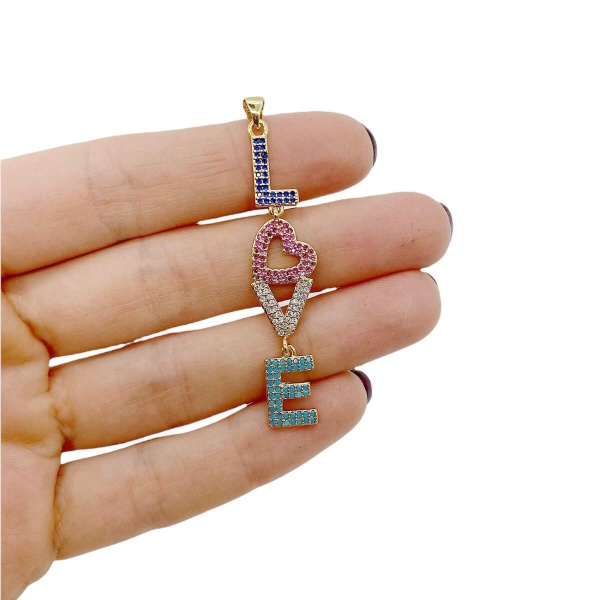 Подвеска Надпись "Love", золотистая, 55х10 мм, 12.31