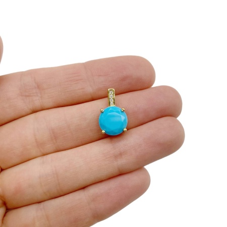 Подвеска Круг, голубой, 11х16 мм, 10.29
